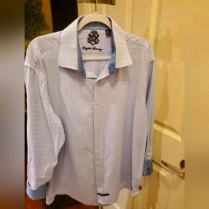 English Laundry. Men's Long Sleeve Shirt 100% Cotton Long Sleeves / Logo Flip